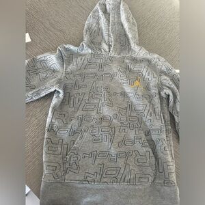 Jordan Kids Gray Hoodie with Black and Gold Accents